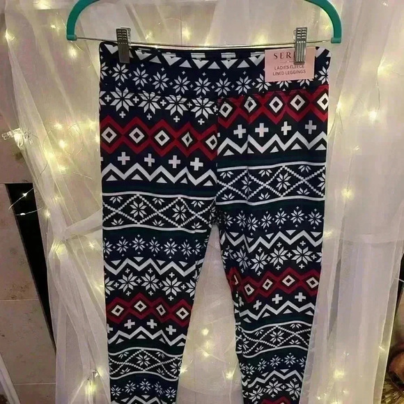 Serra Pants - Serra Fleece Leggings. Medium. (8-10). Green, Red, Blue. NWT.
